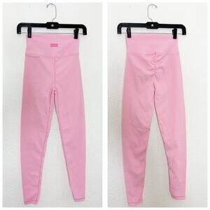 Agent84 Pink Ribbed Scrunch Butt Leggings Size Medium Stretch Workout Barbie